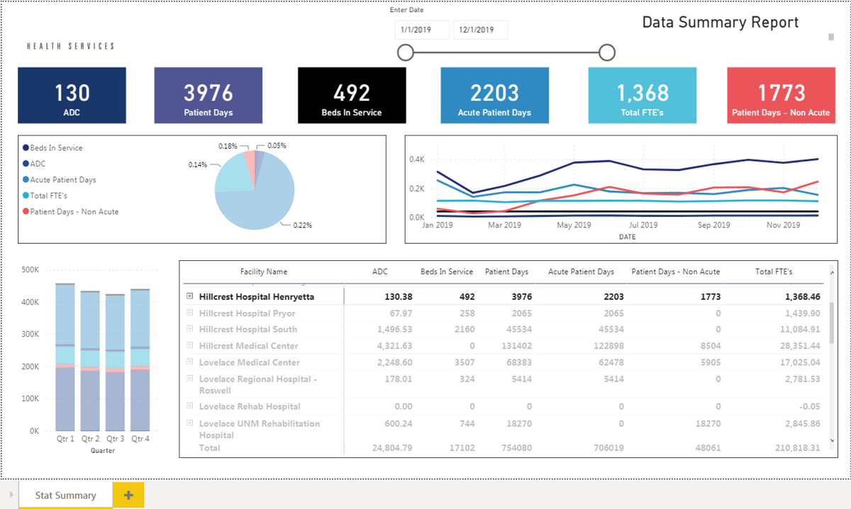 Healthcare Executive Summary Dashboard preview